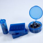 Small Round and Square Blue Static Dissipative ESD Plastic Containers