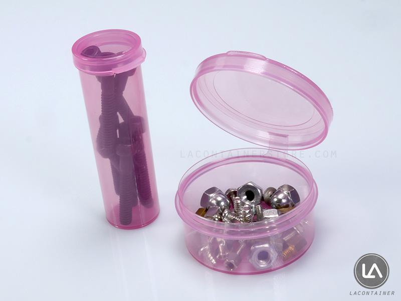 USA Made Anti-Static Pink Plastic Containers, Vials and Boxes From LA Container