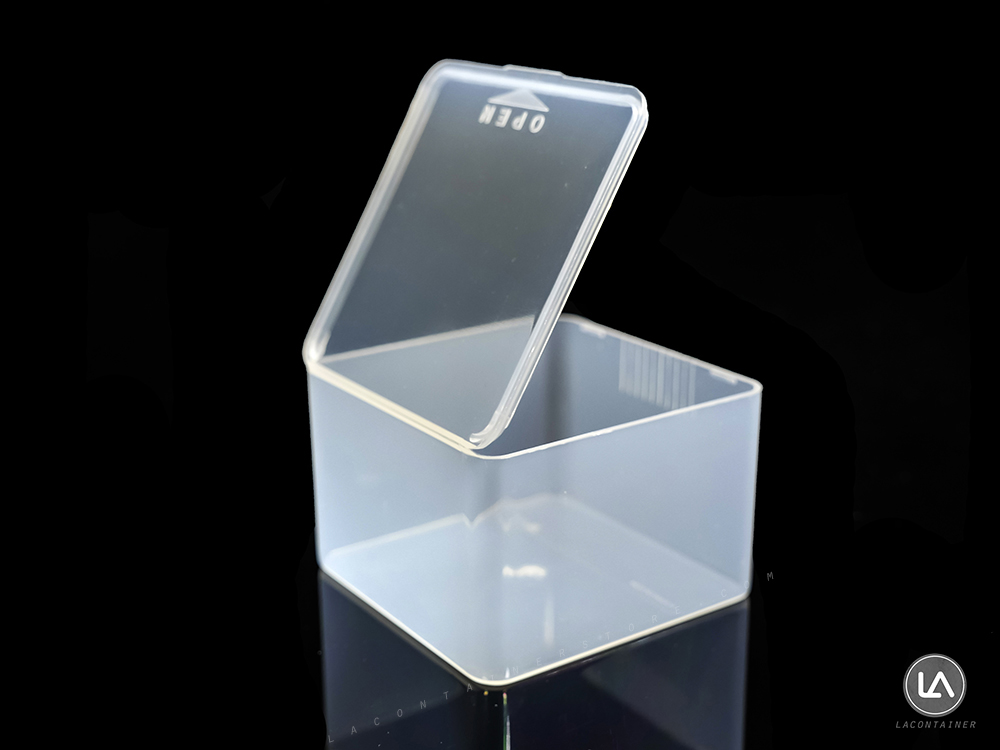 Square Plastic Containers With Attached Hinged Lids