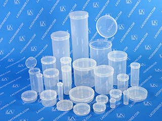 Lacons round small hinged lid plastic containers